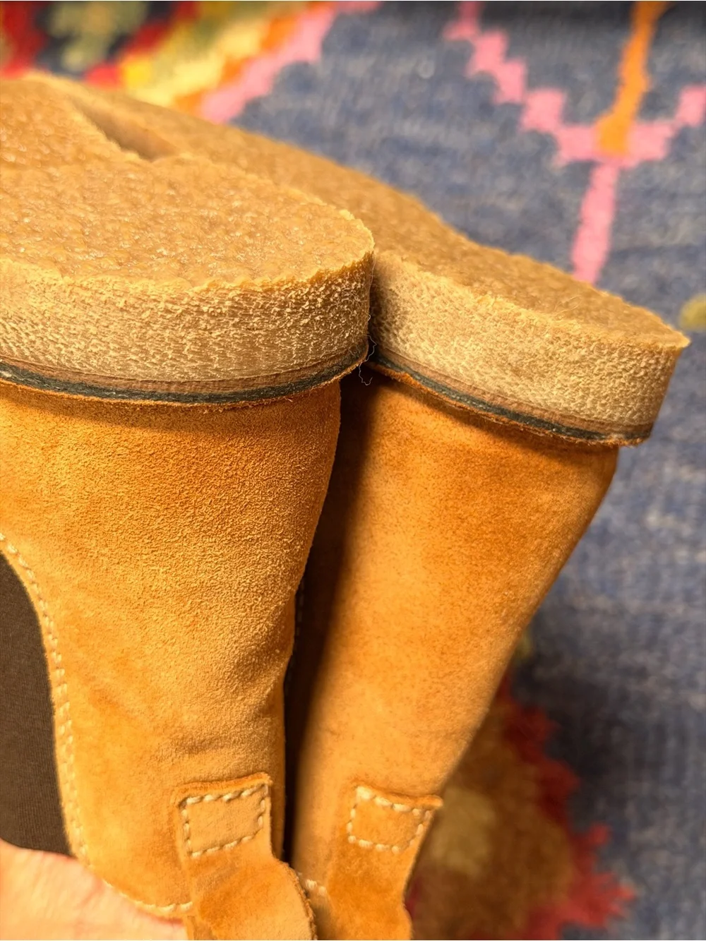 Sundance Catalog Suede Chelsea Boots EU 37 Camel Tan Made Bulgaria NWOT